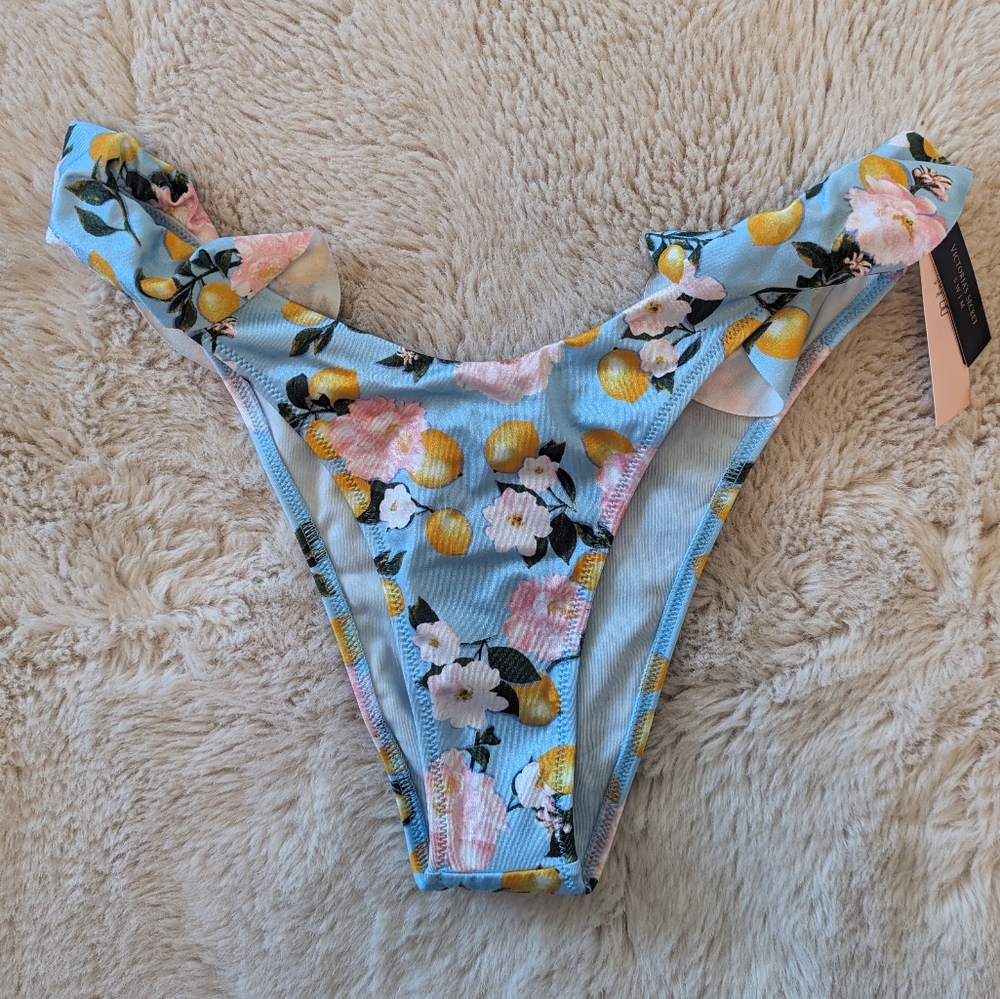NWT Victoria Secret Lemon Floral Swim Bottom